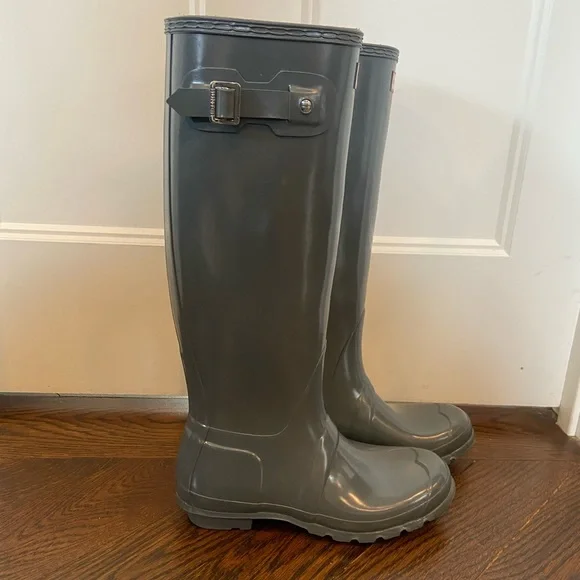 Gray Hunter Boots | Women’s Original Tall Gloss - Picture 3 of 8
